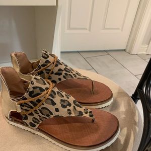 Leopard print sandals